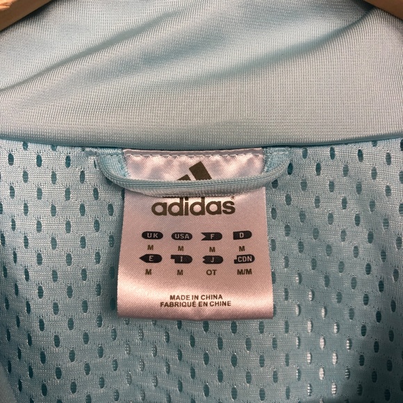 Adidas Track Jacket Light Blue sz M - Picture 4 of 4